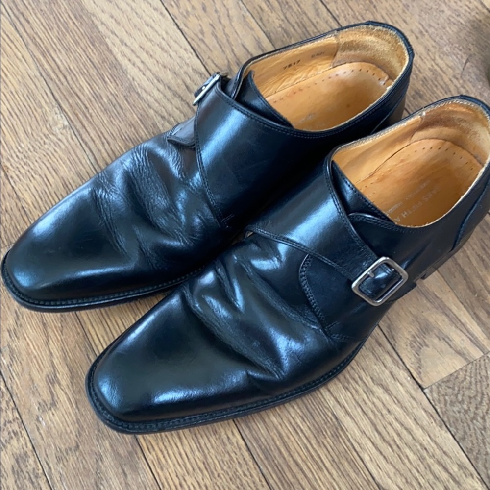 Black Leather Monk Straps